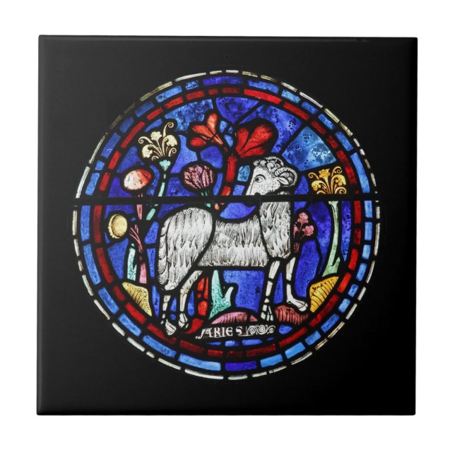 Carreau En Céramique Astrologie Aries Tissu en verre céramique (Devant)