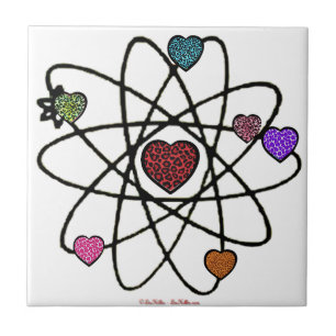 Carreau En Céramique Atomic Saint-Valentin Cœurs Imprimés Léopard