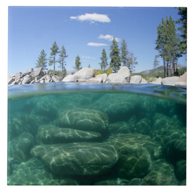 Carreau En Céramique Au-dessus et au-dessous du lac Tahoe (Devant)