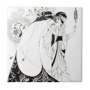 Carreau En Céramique Aubrey Beardsley La Tuile De Chemise De Peacock