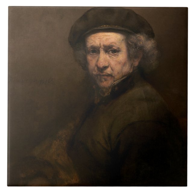 Carreau En Céramique Autoportrait, 1659 (huile sur toile) (Devant)