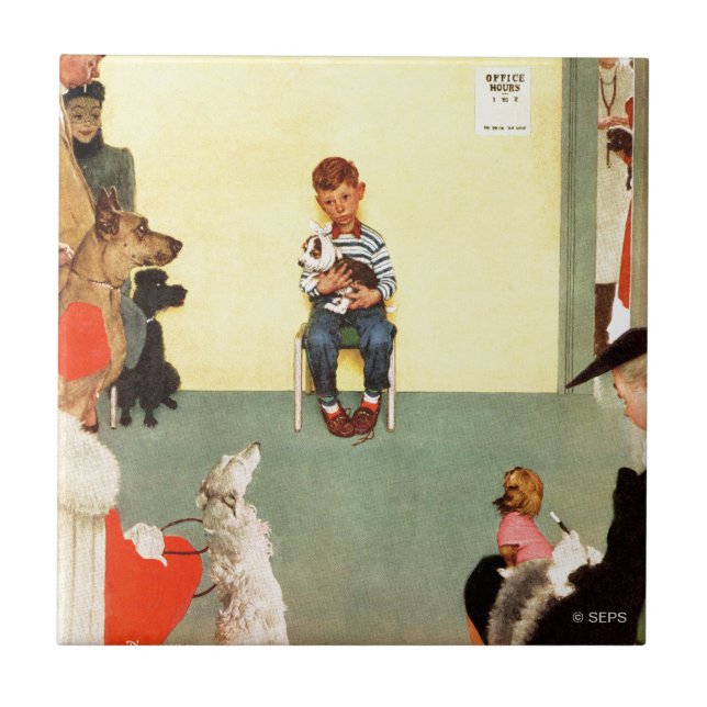 Carreau En Céramique Aux Vets de Norman Rockwell (Devant)