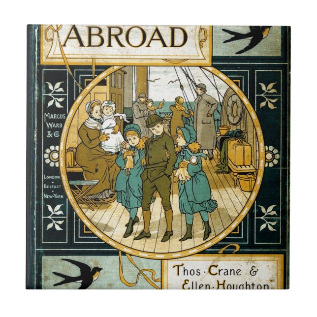 Carreau En Céramique Aventures à l'étranger par bateau (Devant)