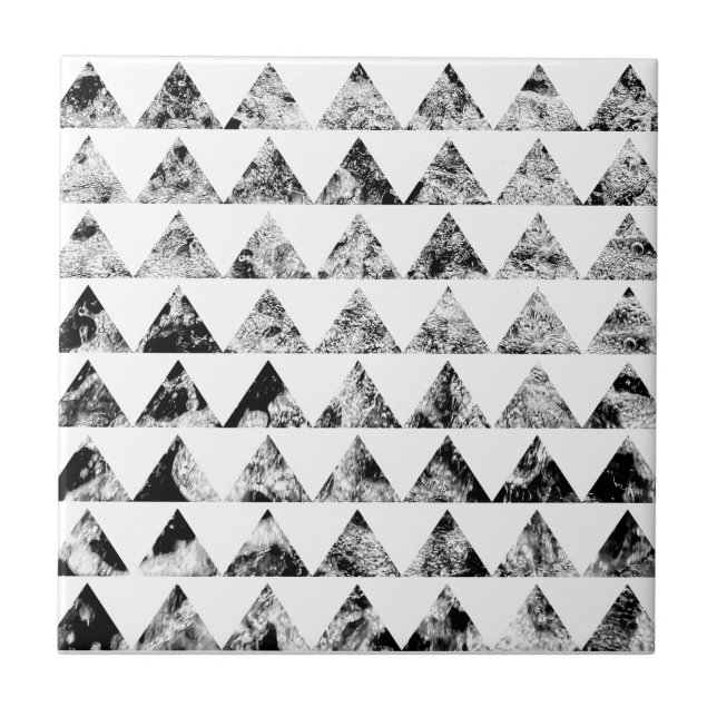 Carreau En Céramique Aztec Print Noir Blanc Blanc (Devant)