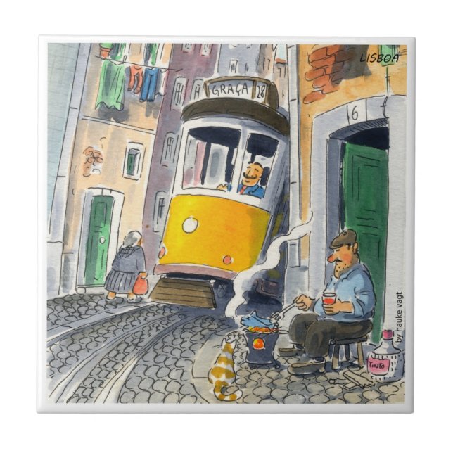 Carreau En Céramique azulejo De Lisbonne 01 de tuile de Lisbonne (Devant)