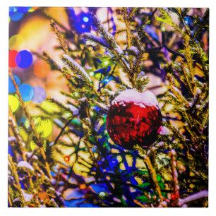Carreau En Céramique Ball rouge Noël
