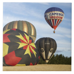 Carreau En Céramique Ballons à air chaud près de Wanaka, île du Sud, No