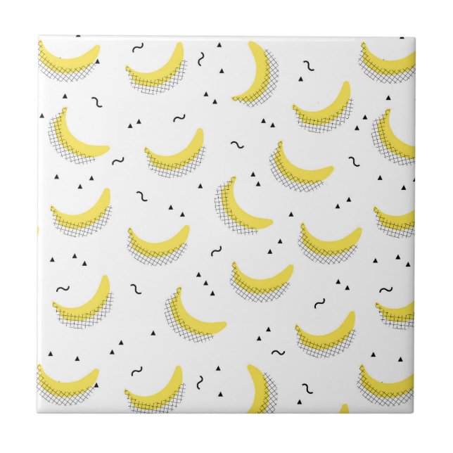 Carreau En Céramique Bananes géométriques (Devant)