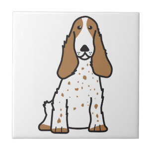 Carreau En Céramique Bande dessinée anglaise de chien de cocker