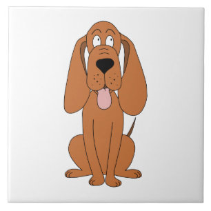 Carreau En Céramique Bande dessinée Brown de chien. Chien