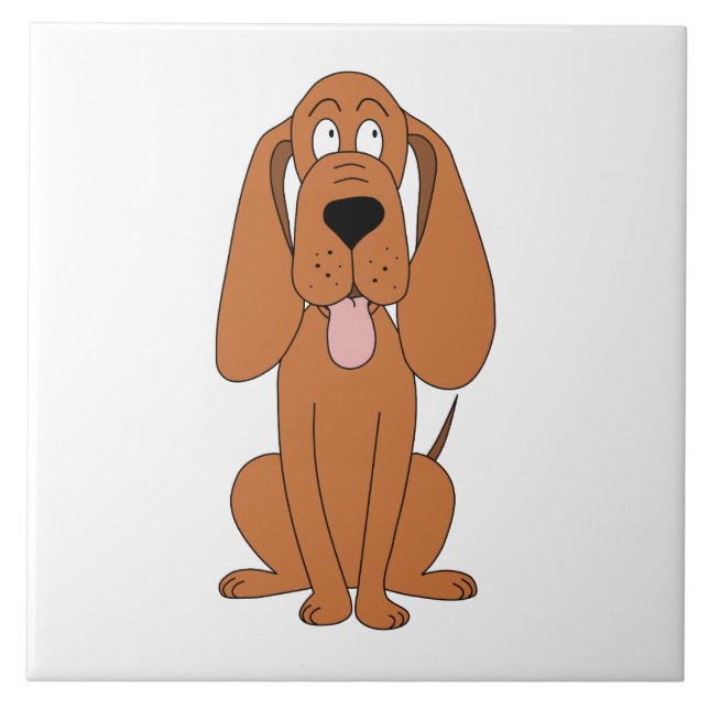 Carreau En Céramique Bande dessinée Brown de chien. Chien (Devant)