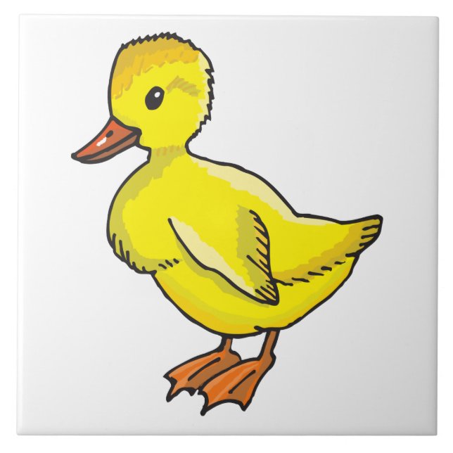 Carreau En Céramique Bande dessinée de canard de bébé (Devant)