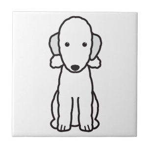 Carreau En Céramique Bande dessinée de chien de Bedlington Terrier