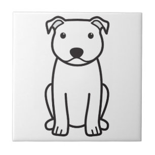 Carreau En Céramique Bande dessinée de chien de bull-terrier du