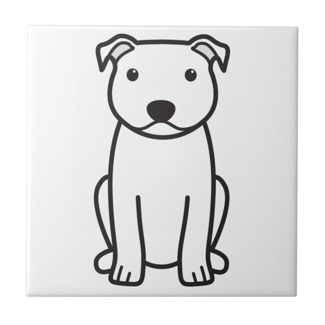 Carreau En Céramique Bande dessinée de chien de bull-terrier du (Devant)
