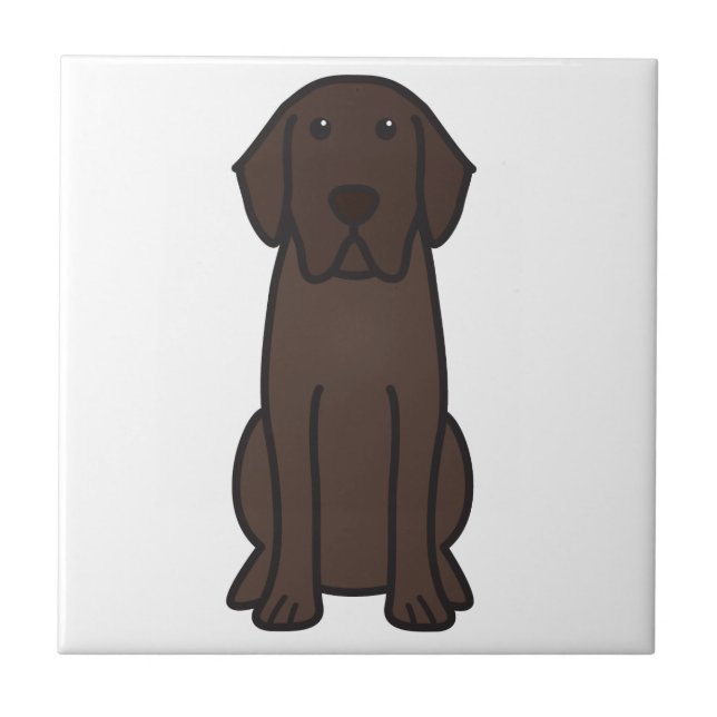 Carreau En Céramique Bande dessinée de chien de labrador retriever (Devant)