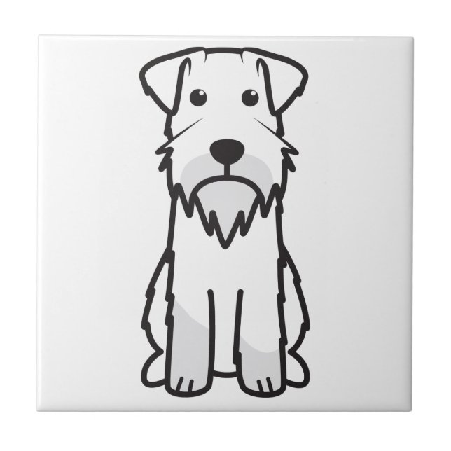 Carreau En Céramique Bande dessinée de chien de Schnauzer miniature (Devant)