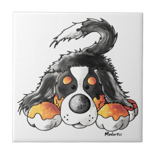 Carreau En Céramique Bande dessinée drôle de chien de montagne de