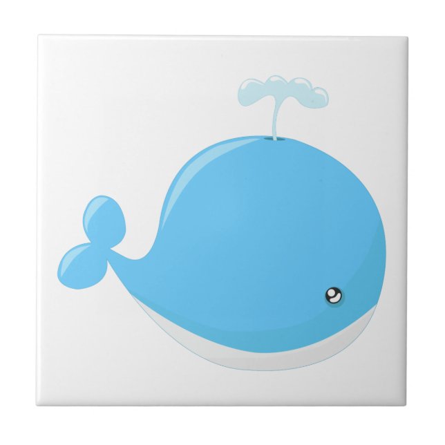 Carreau En Céramique Bande dessinée mignonne de kawaii de baleine de (Devant)