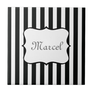 Carreau En Céramique Bandes françaises en noir