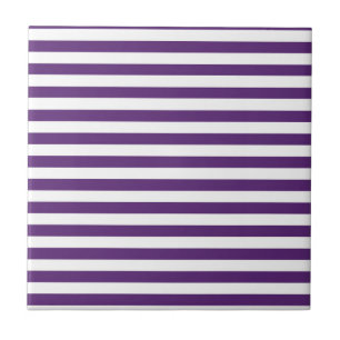 Carreau En Céramique Bandes violettes et blanches