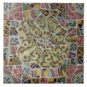 Carreau En Céramique Barcelone Espagne, parc Güell, tuile de mosaïque