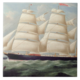 Carreau En Céramique Barque "Clendovey" de tondeuse (huile sur la