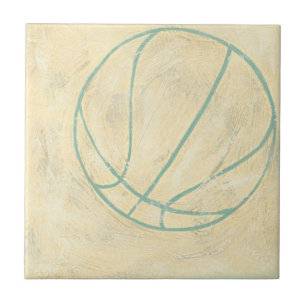 Carreau En Céramique Basket-ball bleu par Chariklia Zarris