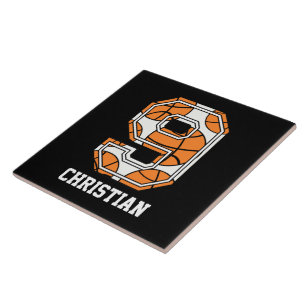 Carreau En Céramique Basket-ball personnalisé numéro 9