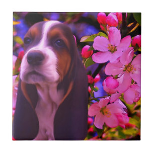 Carreau En Céramique Basset Hound Chien Chien Art