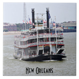Carreau En Céramique Bateau à  vapeur sur le fleuve Mississippi