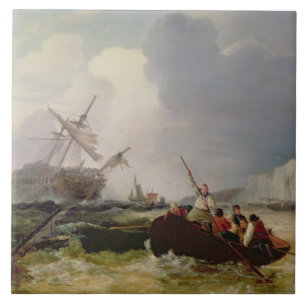 Carreau En Céramique Bateau d'aviron allant à l'aide d'une guerre