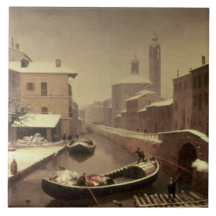Carreau En Céramique Bateau sous la neige