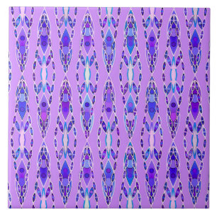 Carreau En Céramique Batik tribal - Lavande, bleu et violet