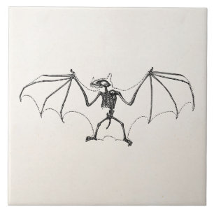 Carreau En Céramique Battes de Halloween personnalisées par squelette