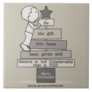 Carreau En Céramique Be the Gift-Christmas Tree (Tan)