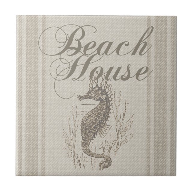 Carreau En Céramique Beach House Seahorse Seashore (Devant)