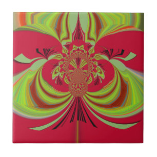Carreau En Céramique Beau design jaune rouge. Code vecteur d'inspiratio
