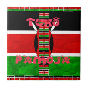 Carreau En Céramique Beau drapeau du Kenya Tuko Pamoja Inspirational