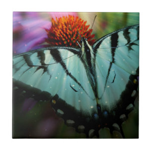 Carreau En Céramique Beau papillon Turquoise Swallowtail