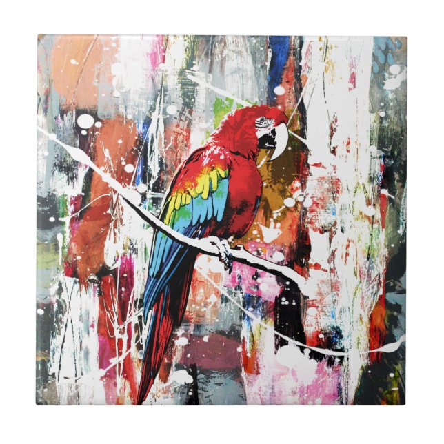 Carreau En Céramique Beau perroquet (Devant)