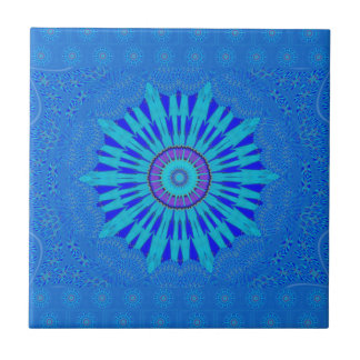 Carreau En Céramique Beau Royal Blue Mandala Art Imprimer