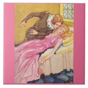 Carreau En Céramique Beauté de sommeil de baiser de prince charme