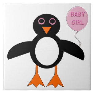 Carreau En Céramique Bébé rose mignon fille Pingouin Carrelage