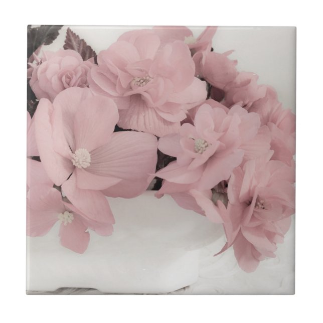 Carreau En Céramique Bégonias roses (Devant)