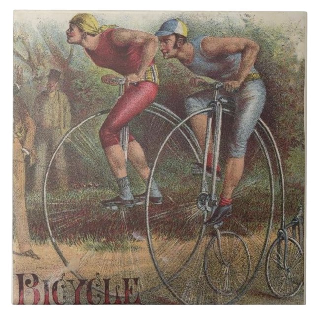 Carreau En Céramique Bicyclettes victoriennes haute roue (Devant)