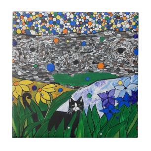 Carreau En Céramique billy le chat et son jardin secret