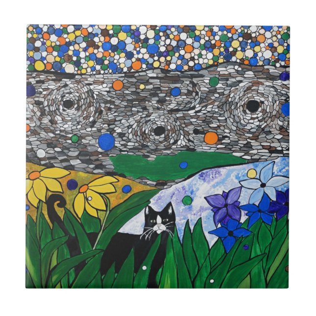 Carreau En Céramique billy le chat et son jardin secret (Devant)
