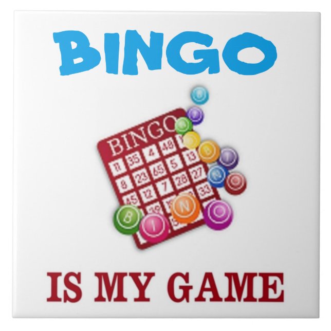 CARREAU EN CÉRAMIQUE BINGO EST MON JEU (Devant)