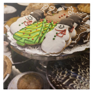Carreau En Céramique Biscuits de Noël sur l'affichage à New York City